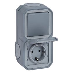 Legrand Feuchtraum-Kombination Plexo New 069746L, IP44, 16A, Thermoplast, Grau... LEGRAND-069746L 3414971882324 (Abb. 1)