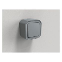 Legrand Aufputz-Taster Plexo New, 10A, 250V, IP55, IK08, Kunststoff, Grau, 82mm, 06972... LEGRAND-069720L 3414971881952 (Abb. 1)
