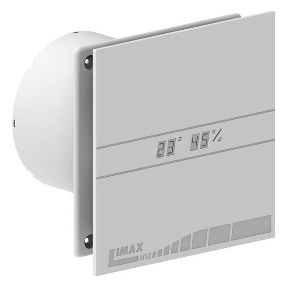 Limodor Axialventilator LIMAX 100 TH, 90 m3/h, 15 W, 230V, IPX4, 158x37mm, Kunststoff, Weiß