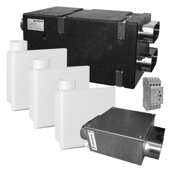 Limodor Wohnungslüftungs-Set AIRCLEAN-System 180 Set 2, 164 m3/h, Weiß