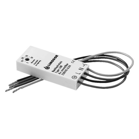 Limodor Nachlaufrelais LNR-E/6, 6,0 A, 2,5 Min Einschaltverzögerung, 20 Min Nachlaufzeit, 47x20x13mm