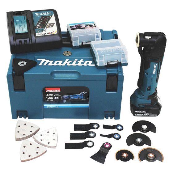 Makita Akku-Multifunktionswerkzeug DTM51RT1J3, 18V 5,0Ah, 6.000-20.000 min-1, 3,2 Grad, 2,2kg