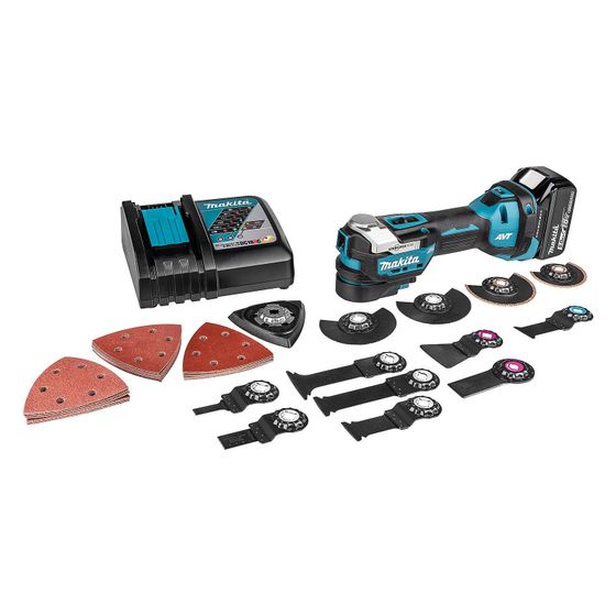 Makita Akku-Multifunktionswerkzeug DTM52T1JX2, 18V 10.000-20.000 min-1, 2kg, 44-teiliges Zubehör