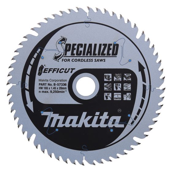 Makita Kreissägeblatt EFFICUT B-57336, 165x20x1,45mm, 56 Zähne