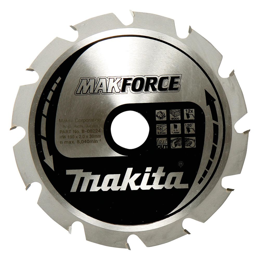 Makita Kreissägeblatt MAKFORCE B-32390, 190mm 30mm 60 Zähne 2,2mm Schnittbreite 15 Grad Zahnwinkel... MAKITA-B-32390  (Abb. 3)