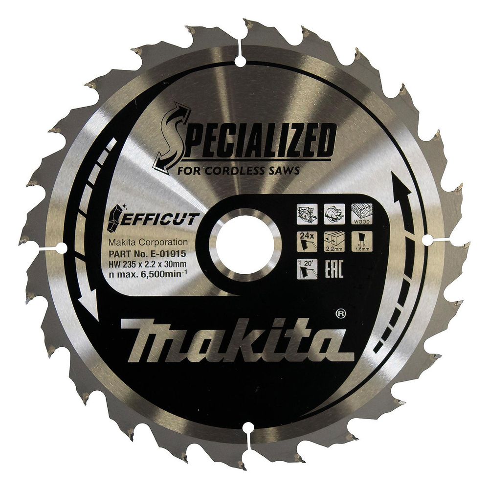 Makita Kreissägeblatt Efficut 235x30x2,2mm, 24 Zähne, 20 Grad Zahnwinkel... MAKITA-E-01915 0088381556149 (Abb. 6)