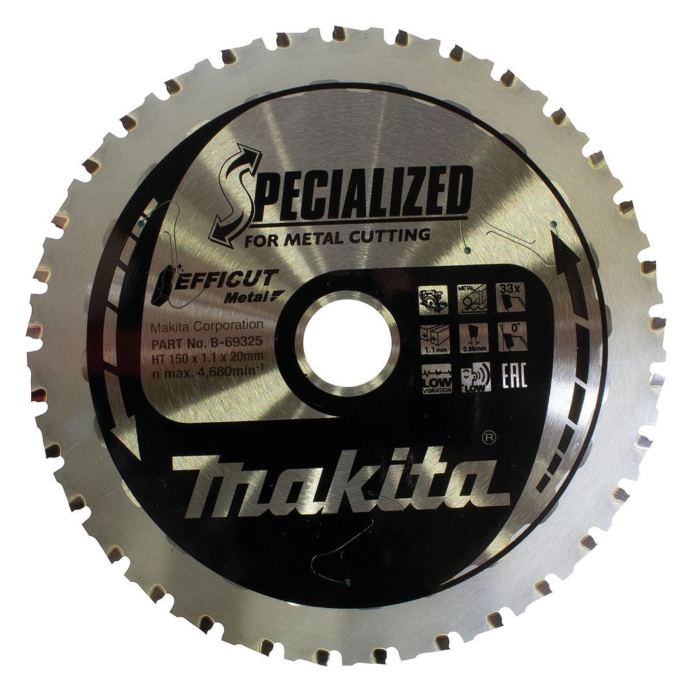 Makita Kreissägeblatt EFFICUT B-69325, 150x1,1x20mm, 33 Zähne, Stahl... MAKITA-B-69325 0088381548182 (Abb. 4)