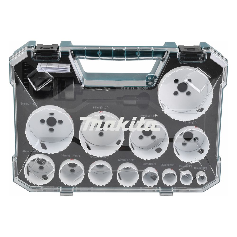 Makita Lochsägen-Set, 16-tlg., 16-76mm, 38mm Schnitttiefe, Bi-Metall, D-63993... MAKITA-D-63993 0088381532396 (Abb. 2)