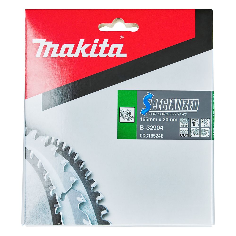Makita Kreissägeblatt Specialized, 165mm Durchmesser 20mm Bohrung 24 Zähne 1,5mm Schnittbreite 20 Gr... MAKITA-B-32904  (Abb. 2)