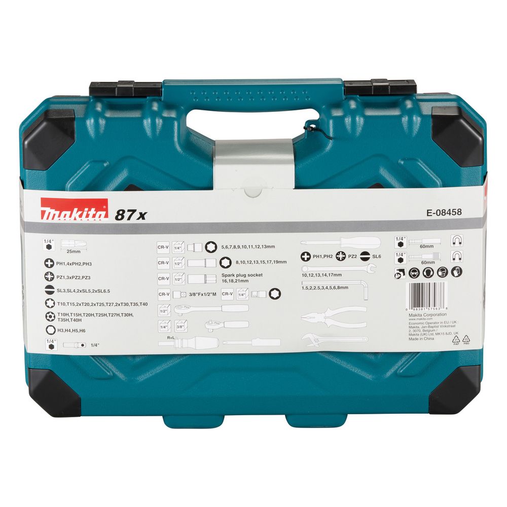 Makita Werkzeugsatz E-08458, 87-teilig, Chrom-Vanadium-Stahl... MAKITA-E-08458 0088381575638 (Abb. 4)