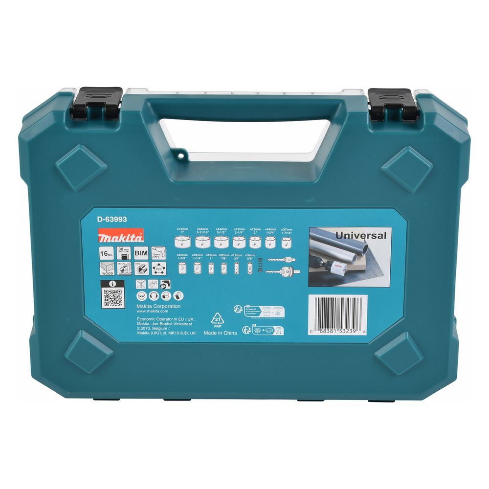 Makita Lochsägen-Set, 16-tlg., 16-76mm, 38mm Schnitttiefe, Bi-Metall, D-63993... MAKITA-D-63993 0088381532396 (Abb. 5)