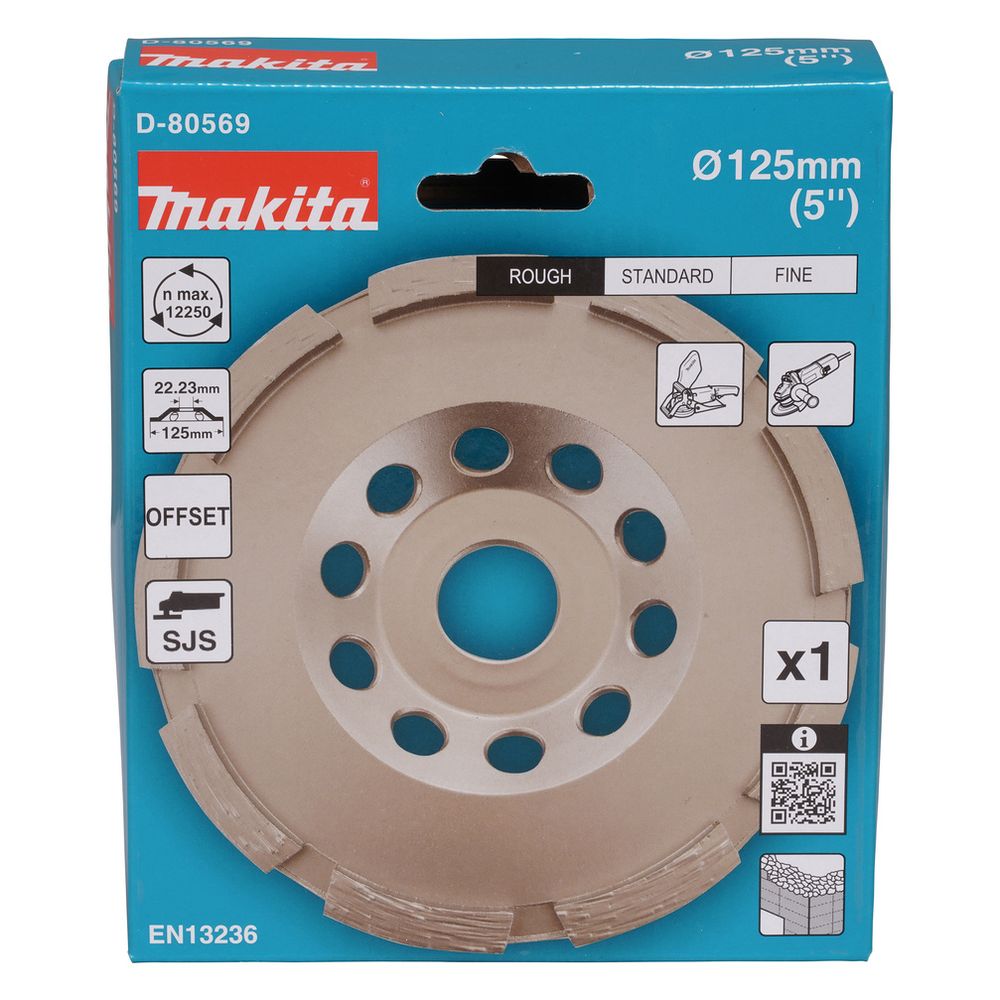 Makita Schleiftopf, 125x22,23x5mm, grob, D-80569... MAKITA-D-80569  (Abb. 2)
