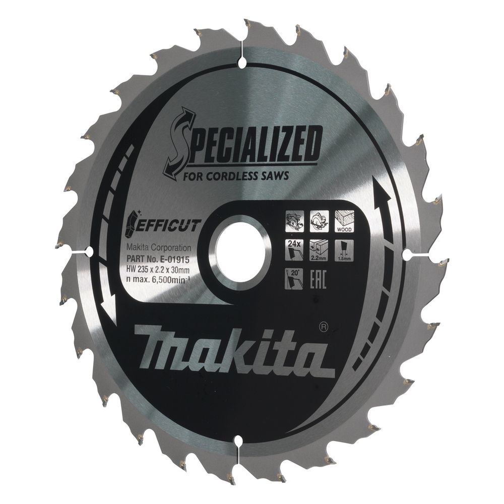 Makita Kreissägeblatt Efficut 235x30x2,2mm, 24 Zähne, 20 Grad Zahnwinkel... MAKITA-E-01915 0088381556149 (Abb. 3)