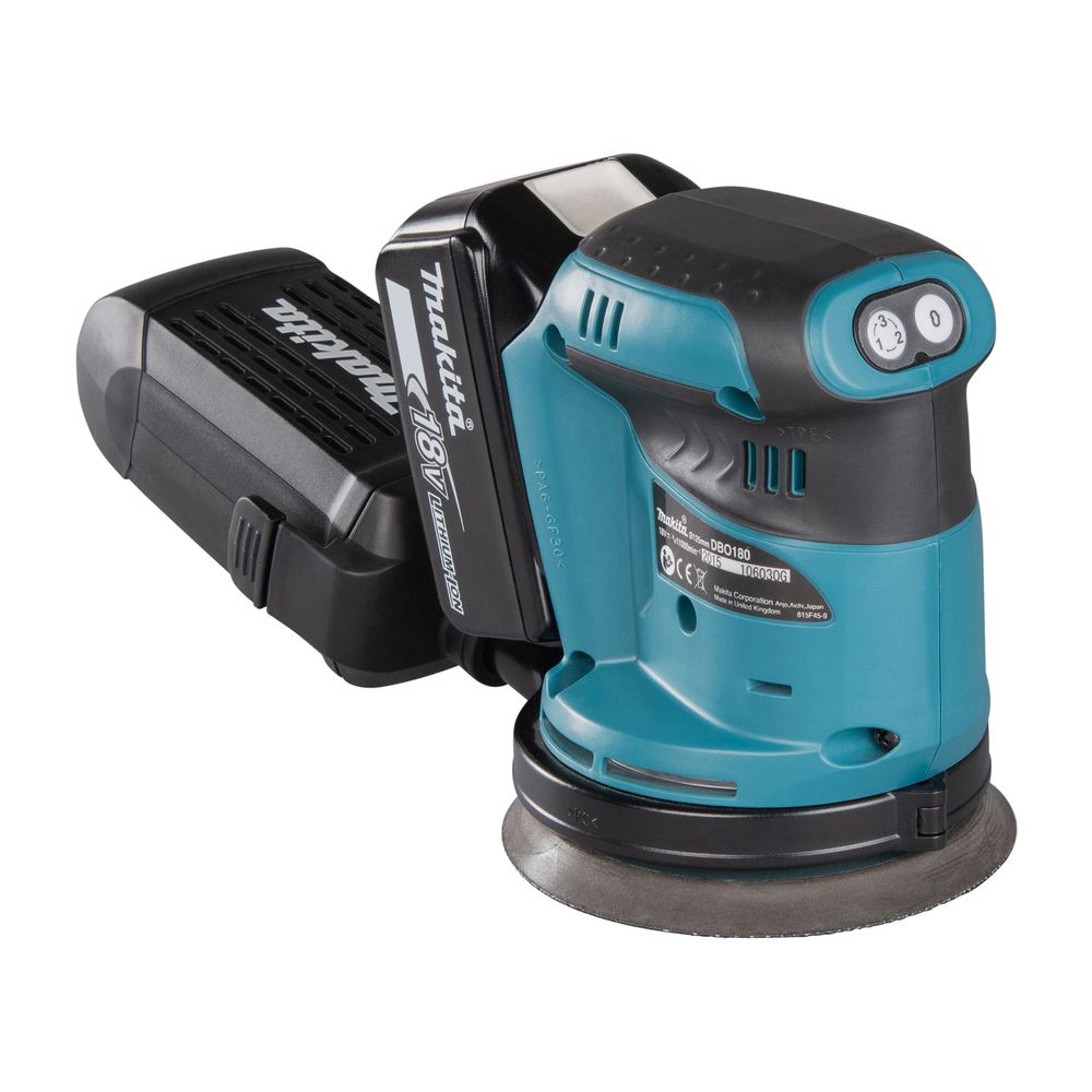 Makita Akku-Exzenterschleifer DBO180, 18V, 125mm, 7.000-11.000 min-1, 2,8mm Schwingkreis... MAKITA-DBO180Z  (Abb. 8)