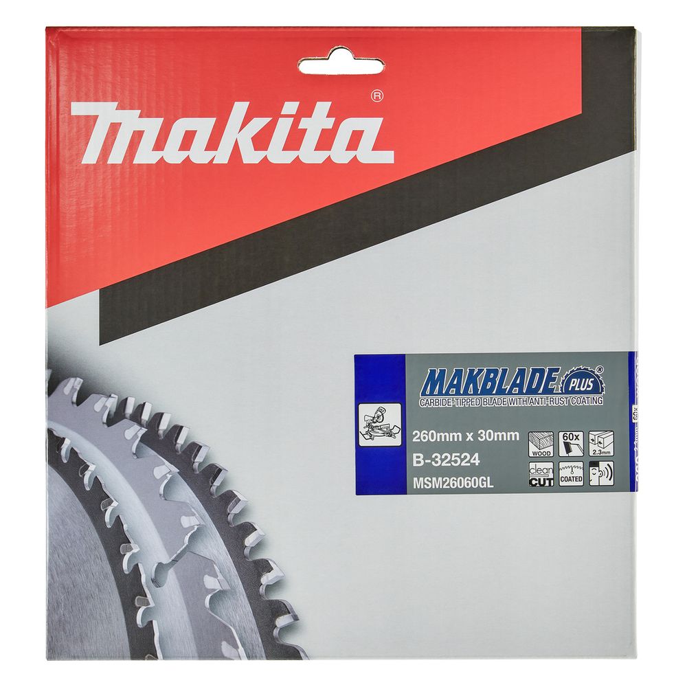 Makita Kreissägeblatt MAKBLADE PLUS B-32524, 260x30mm 60 Zähne, Holz... MAKITA-B-32524  (Abb. 2)