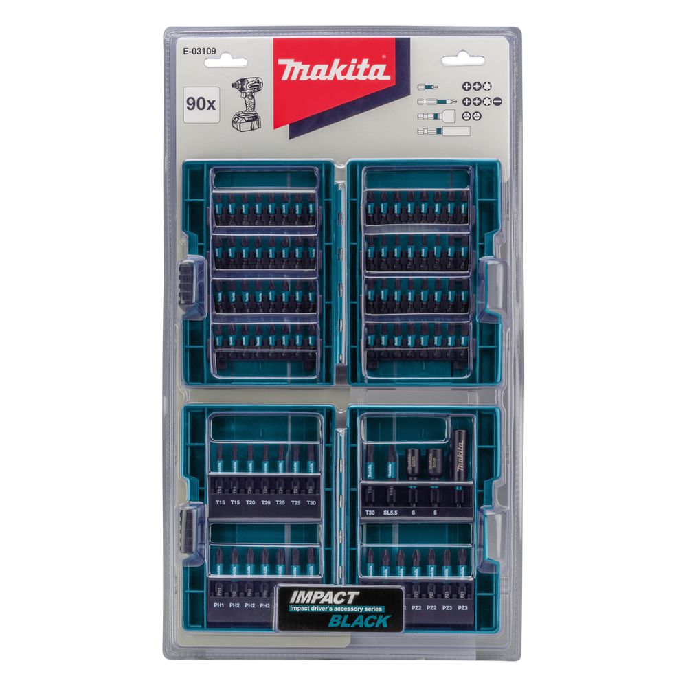 Makita Bit-Set Impact Black, 90-tlg., S2-Spezialstahl, E-03109... MAKITA-E-03109 0088381560740 (Abb. 2)