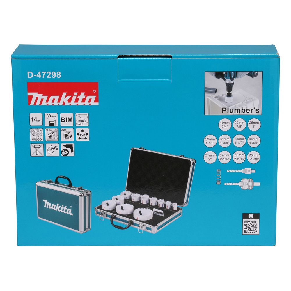 Makita Lochsägen-Set D-47298, 19-75mm 38mm Schnitttiefe, HSS-BiM... MAKITA-D-47298 0088381424370 (Abb. 2)