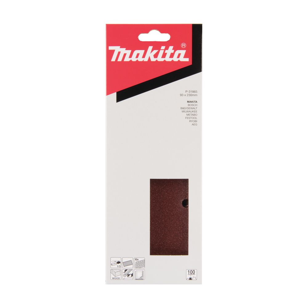 Makita Schleifpapier P-31865, 93x230mm, 8 Loch, P100, Aluminiumoxid, braun... MAKITA-P-31865  (Abb. 2)