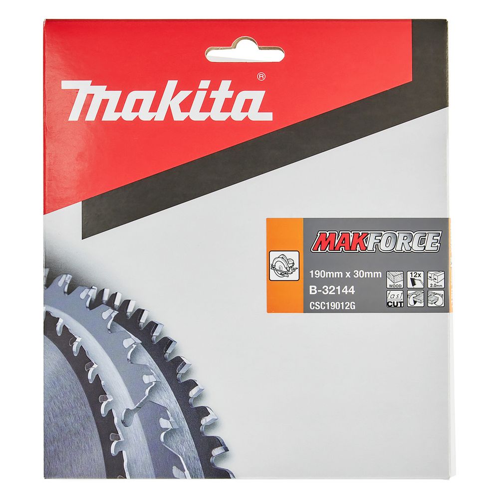 Makita Kreissägeblatt MAKFORCE B-32144, 190mm, 30mm Bohrung, 12 Zähne, 2,4mm Schnittbreite, 20 Grad ... MAKITA-B-32144  (Abb. 2)