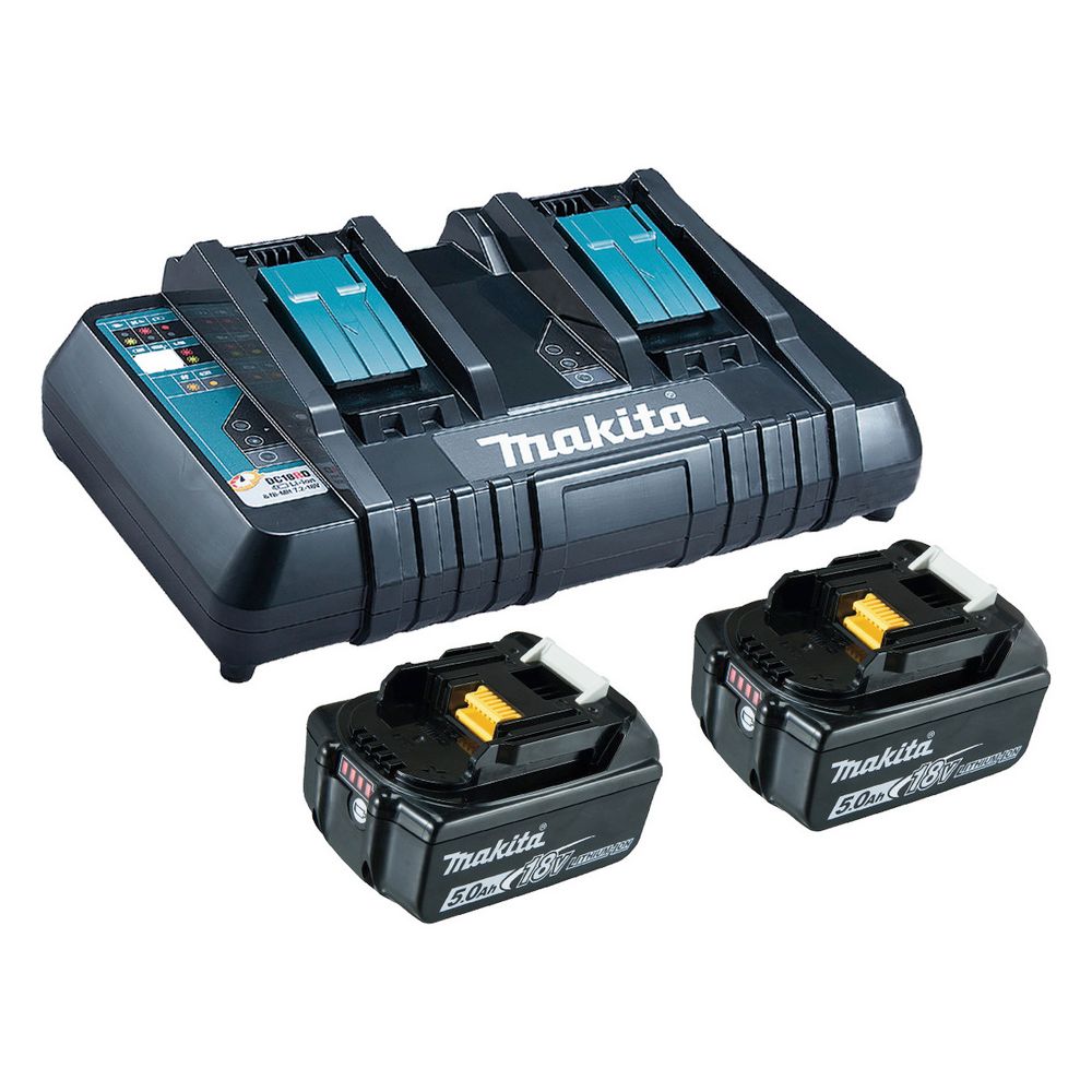 Makita Power Source Kit 199482-2, 18V 5,0Ah, 2x Akku, 1x Doppel-Schnellladegerät... MAKITA-199482-2  (Abb. 2)