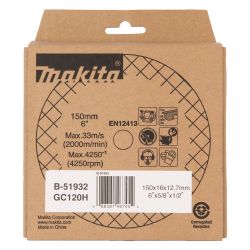 Makita Schleifstein, 150x16x12,7mm, Körnung 120, B-51932... MAKITA-B-51932  (Abb. 1)