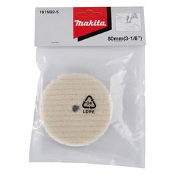 Makita Woll-Polierpad 191N92-5, 80mm, Klett, Weiß... MAKITA-191N92-5 0088381577069 (Abb. 1)