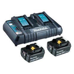 Makita Power Source Kit 199482-2, 18V 5,0Ah, 2x Akku, 1x Doppel-Schnellladegerät... MAKITA-199482-2  (Abb. 1)