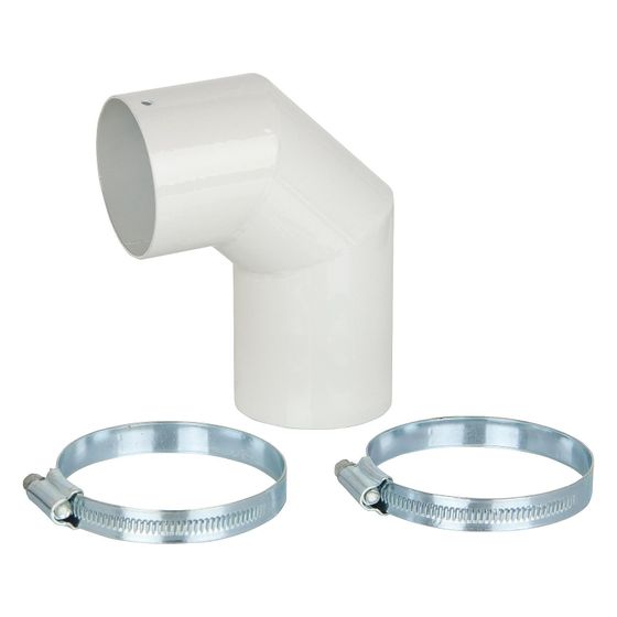 MCZ Anschlussbogen 90 Grad Comfort Air, 60mm, inkl. 2 Rohrschellen