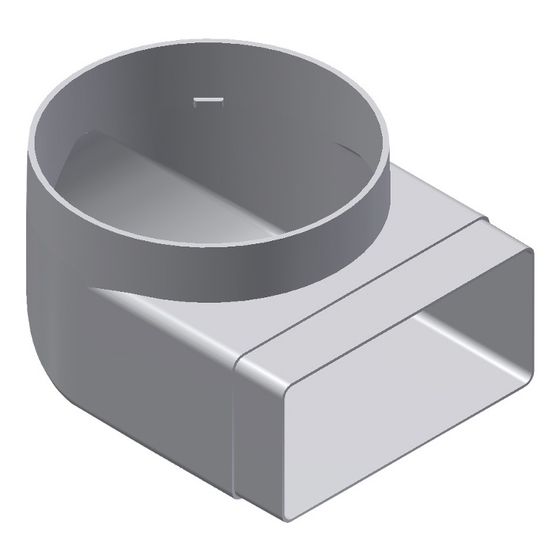 Meltem Übergangsstück M-WRG-RR-FK, 90 Grad DN 100 auf Flachkanal 110x54mm