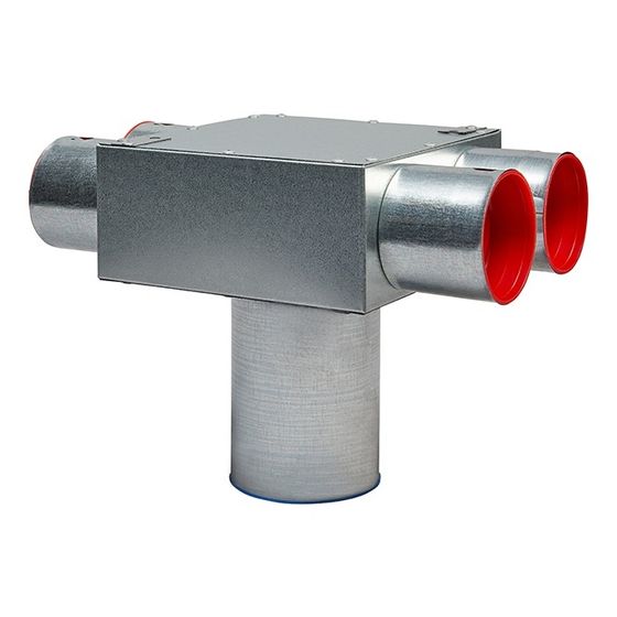 Meltem Deckenkasten mit Verteiler M-WRG-II DKV, 4x75mm auf DN 100, inkl. 2x Flexrohr-Dichtring DN 75