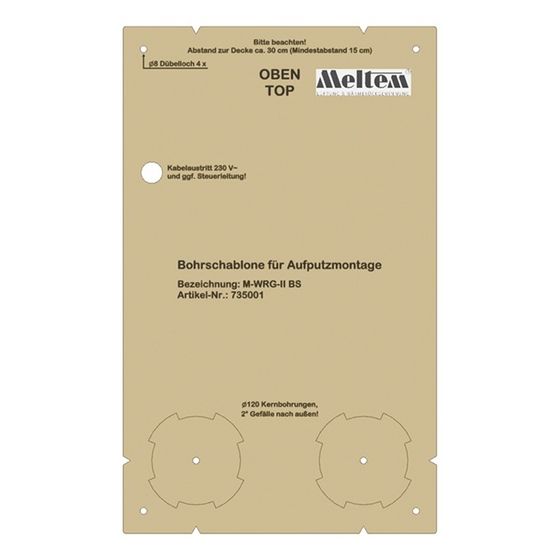 Meltem Bohrschablone Aufputzmontage M-WRG-II BS