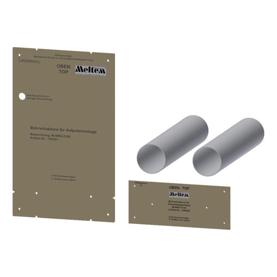Meltem Montageset Aufputz M-WRG-II M/AP, inkl. Außen- und Fortluftrohr DN 100 2x 0,5m