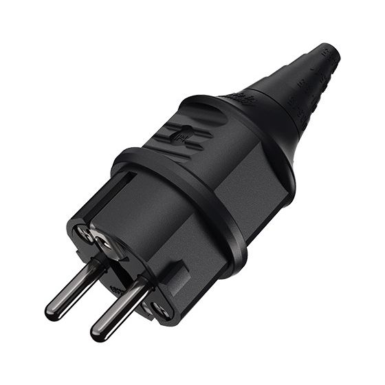 Mennekes 16A2P+E 230V 10754 SCHUKO-Stecker schwarz IP44