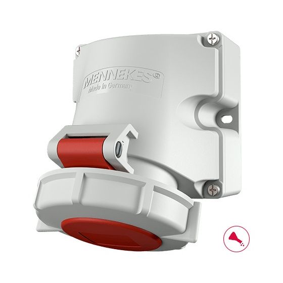 Mennekes Wanddose 16A5P 6H 400V 9142 CEE Aufbau-Steckdose IP67