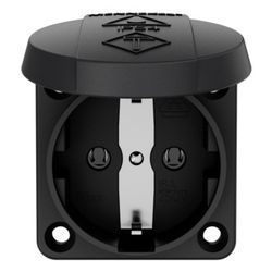 Mennekes 16A2P+E 230V schwarz 11032 Schuko-Anbau-Steckdose f. Baustromvert... MENNEKES-11032 4015394184638 (Abb. 1)