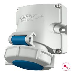 Mennekes Steckdose 9105 16A3P 6h230V Wanddose TwinContact IP67... MENNEKES-9105 4015394271000 (Abb. 1)