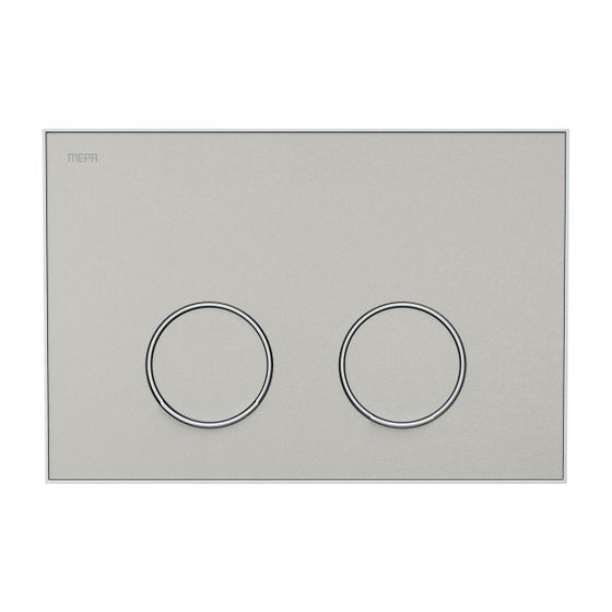 Mepa Frame Betätigungsplatte 2-Mengen-Technik, Farbe Warmgrau, Rahmen Mattweiß