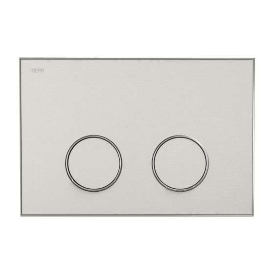 Mepa Frame Betätigungsplatte 2-Mengen-Technik, Farbe Warmgrau, Rahmen Mattsilber