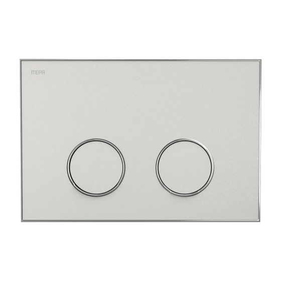 Mepa Frame Betätigungsplatte 2-Mengen-Technik, Farbe Warmgrau, Rahmen Glanzchrom
