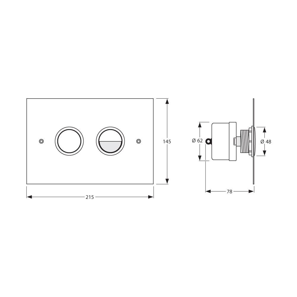 Mepa Moon für B21 Betätigungsplatte 2-Mengen, glanzchrom... MEPA-420898 4027952011119 (Abb. 2)