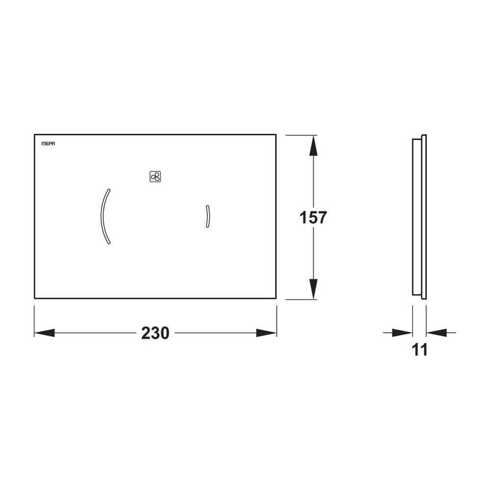 Mepa Zero Lumo WC-Betätigungsplatte 2-Mengen-Technik, fliesenbündig, Ersatz aus Glas, Weiß... MEPA-421870 4027952025987 (Abb. 2)