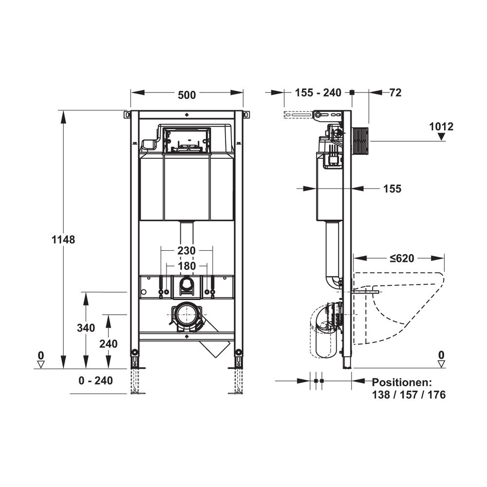 Mepa nextVIT WC-Element Objekt Spülkasten Typ P31 mit Betätigungsplatte 421660... MEPA-512330 4027952027240 (Abb. 2)
