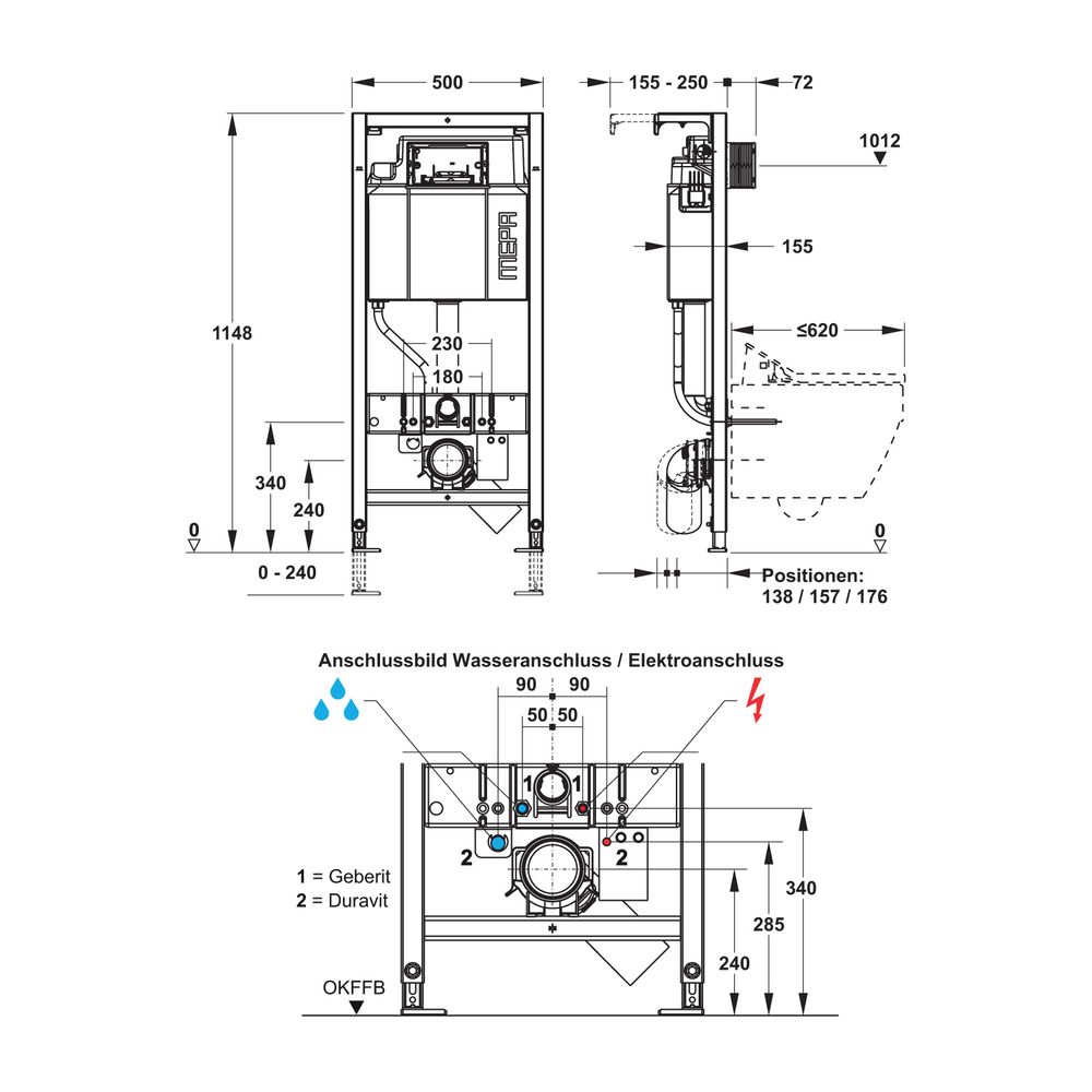 Mepa nextVIT WC-Element UP-Spülkasten Sanicontrol A31, Anschluss Dusche oder WC, Systembau... MEPA-514814 4027952028414 (Abb. 3)