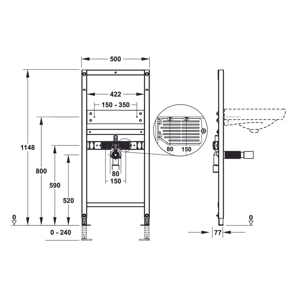 Mepa nextVIT Waschtisch-Element ELB ECO, Systembauhöhe 1200mm, mit Holzleiste, verzinkt... MEPA-521024 4027952031407 (Abb. 3)