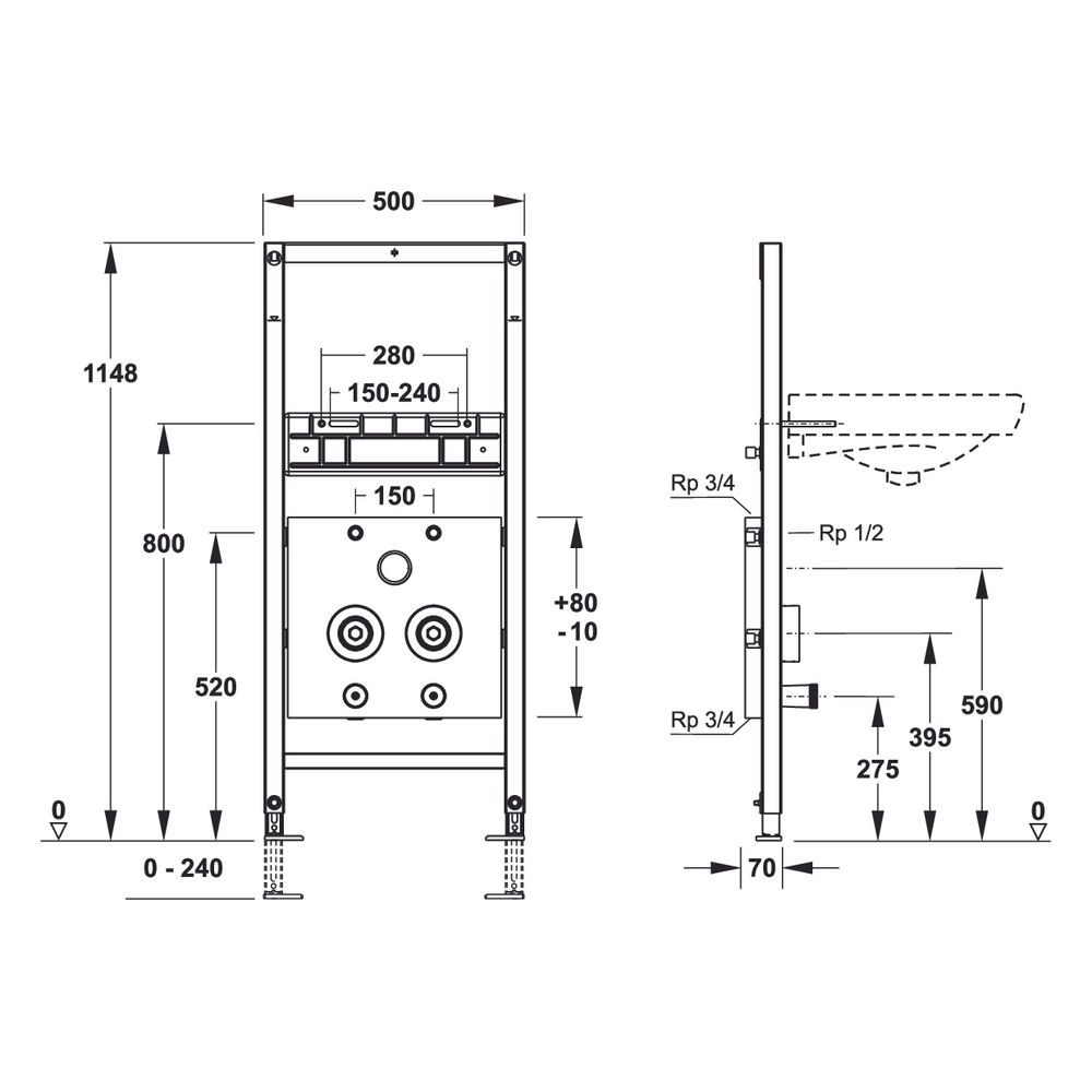 Mepa nextVIT Waschtisch-Element ECO Einlochbatterie Wasserzählerstrecke WZ2, Rotguss... MEPA-521028 4027952032329 (Abb. 2)