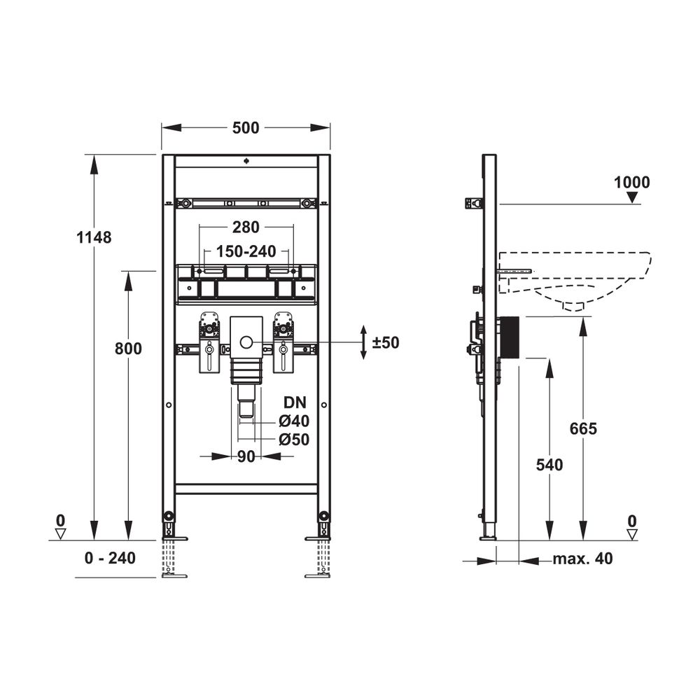 Mepa nextVIT Waschtisch-Element Einloch-/Wandbatteriem, barrierefrei... MEPA-524002 4027952027790 (Abb. 2)