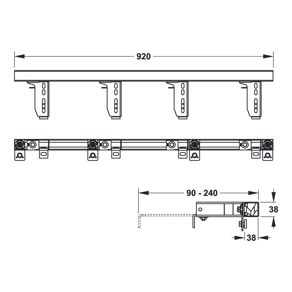 Mepa nextVIT Wandwinkel BF EC, sendzimir-verzinktes C-Profil, Länge 920mm, Bautiefe stufen... MEPA-541031 4027952030769 (Abb. 2)
