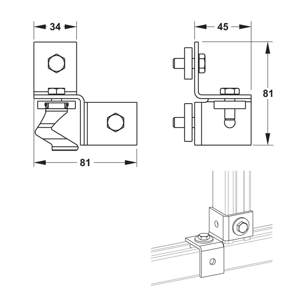 Mepa nextVIT 3D-Verbinder C-Schiene, 10 Stück... MEPA-542026 4027952028230 (Abb. 2)