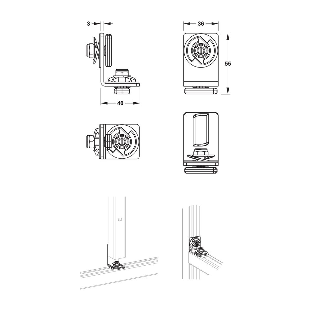 Mepa nextVIT Universalverbinder C-Schiene, EasyConnect, sendzimir-verzinkt... MEPA-542041 4027952029305 (Abb. 2)