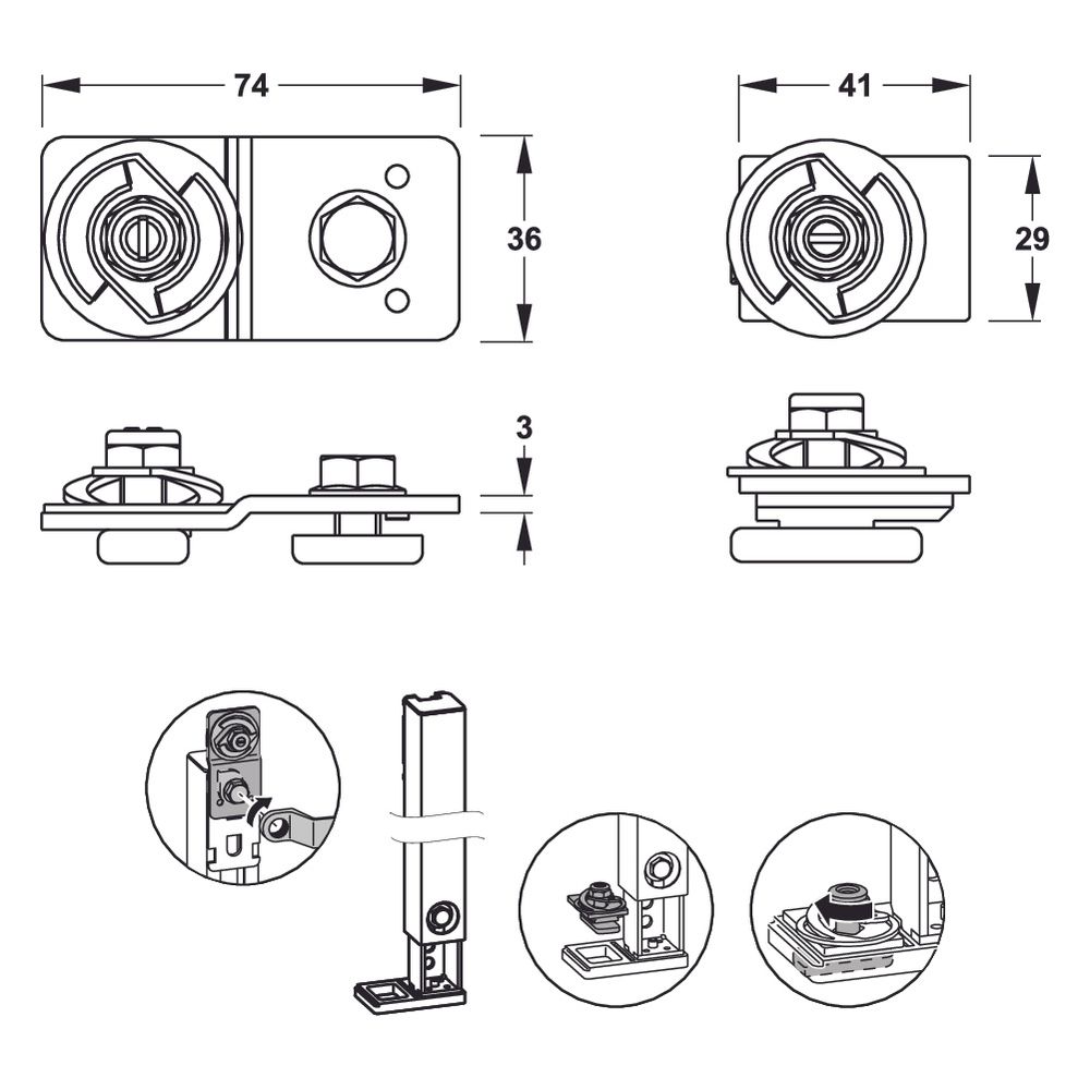 Mepa nextVIT Montageset C-Schiene, EasyConnect-Verbindungstechnik, Stahl sendzimir-verzink... MEPA-542050 4027952030783 (Abb. 2)